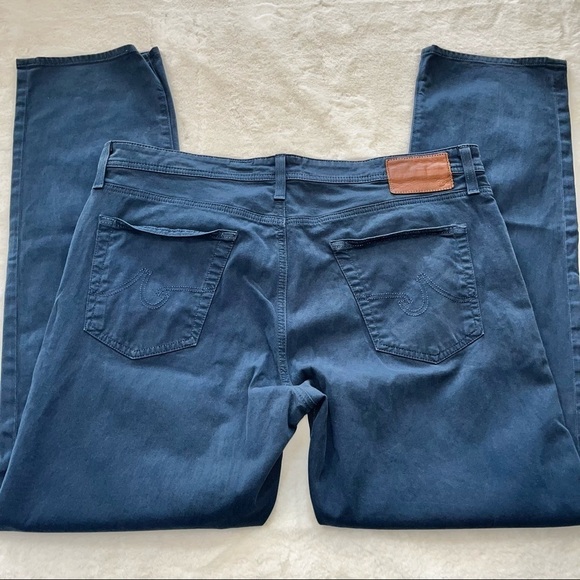 AG Adriano Goldschmied Graduate Straight Sued Stretch Sateen Navy Blue 41/32 - Picture 5 of 12